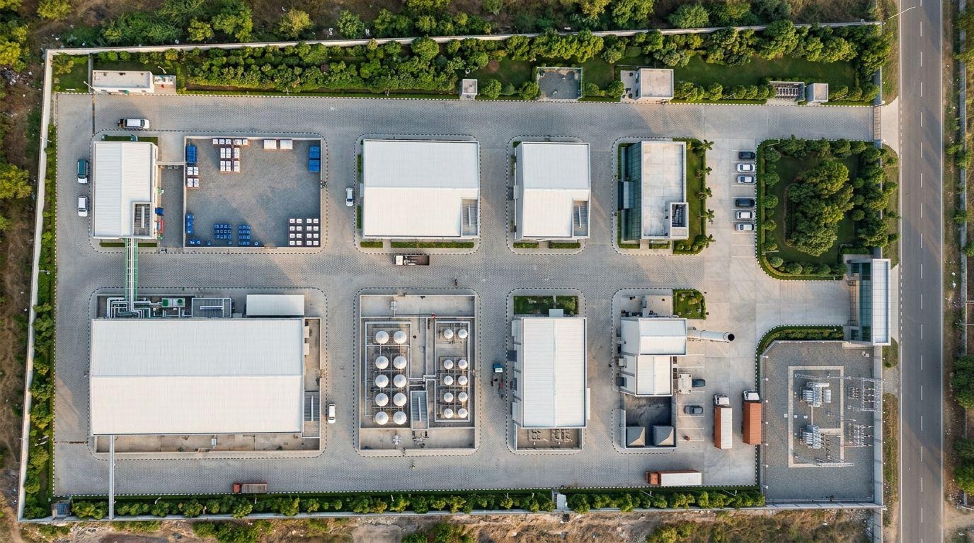 Octum facility aerial top view